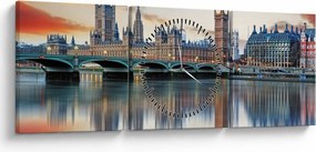 Obraz - Londýnske Houses of Parliament (s hodinami) (90x30 cm)