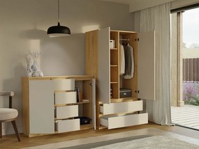 Komoda Musecalo 8 (dub artisan + kašmír). Akcia -20%. Vlastná spoľahlivá doprava až k Vám domov. 1132843