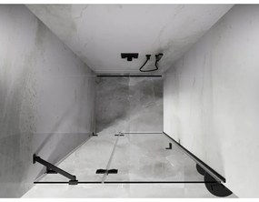 Mexen, Mexen Lunar ľavé výklopné sprchové dvere 90 cm, priehľadné, pištoľovo sivá kartáčovaná - 834-090-000-66-00-L