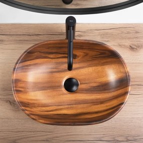 REA-U5060 - Umývadlo na dosku AMELIA 34,5x48 cm keramika/dekor dreva