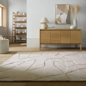 Béžový ručne tkaný vlnený koberec 120x170 cm Shard – Flair Rugs