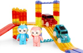 MULTISTORE Magnetická autodráha sada 154 kusov LED autíčok
