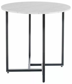 Okrúhly jedálenský stôl Alto 80 cm biely mramor/čierny