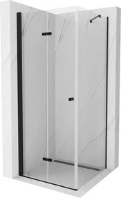 Mexen Lima, sprchovací kút 90 (dvere) x 90 (stena) cm, 6mm číre sklo, čierny profil, 856-090-090-70-00