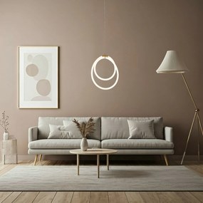 Toolight Toolight, LED závesné svietidlo G021-CP, biela-zlatá, OSW-06372