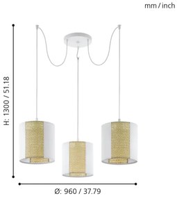 Eglo 43403 - Luster na lanku ARNHEM 3xE27/40W/230V pavúk