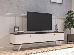 TV stolík/skrinka Tamoku (biela + orech) . Akcia -19%. Vlastná spoľahlivá doprava až k Vám domov. 1095128