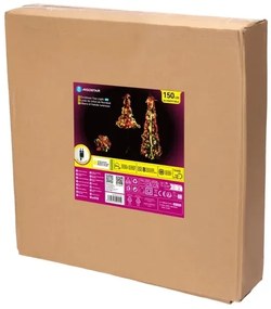 Aigostar - LED Vonkajší vianočný strom 150xLED/230V 1,8m IP44 červeno/zlatý teplá biela
