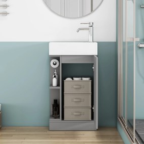 Voľne stojaca skrinka s umývadlom Houseland Ruvin 46 cm sivá