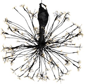 Vianočná závesná lampa guľa čierna 60 cm vrátane LED s časovačom IP44 - Nobu