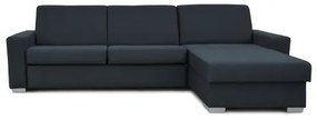 Rozkladacia rohová sedacia súprava LEKA modrá s úložným priestorom, do L