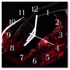 Nástenné sklenené hodiny Víno 30x30 cm