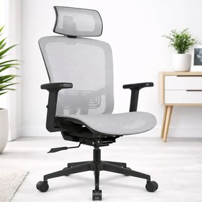 Ergonomická kancelárska stolička HC-1045 so sieťovaným operadlom - sivá