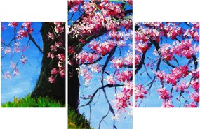 Obraz maľované rozkvitnuté čerešne (90x60 cm)