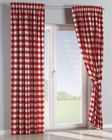 Záves s tunelom a volánom farba produktu červená látka vzorované