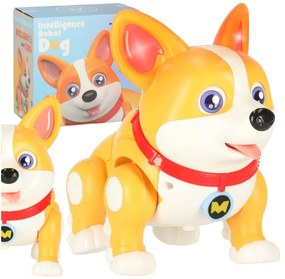 KIK Interaktívna hračka pes Corgi s hudbou a svetielkami