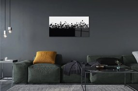 Obraz na skle Čierna a biela poznámky 100x50 cm