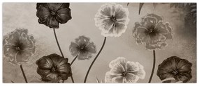Obraz - Kreslené kvety (120x50 cm)