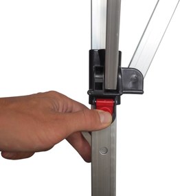 Rýchlorozkladací nožnicový stan 3x3m – hliníkový, Červená, 2 bočné plachty