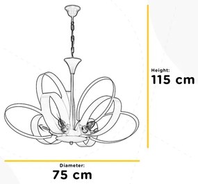ONLI - Luster na reťazi SERENA 9xE14/6W/230V čierna