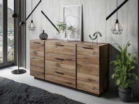 KOMODA SANTINO DUB FLAGSTAFF + ČIERNY 158 cm