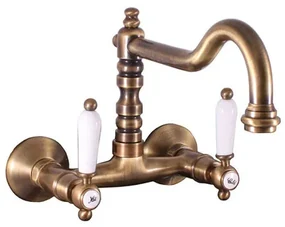 Drezová batéria RAV Slezák MORAVA s otočným ramienkom 100 mm stará mosadz MK502.0/28SM