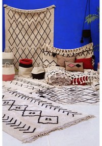 Krémový prateľný ručne tkaný bavlnený koberec 140x210 cm Bereber Rhombs – Lorena Canals