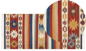 Vlnený kelímový koberec 80 x 150 cm viacfarebný JRARAT Beliani