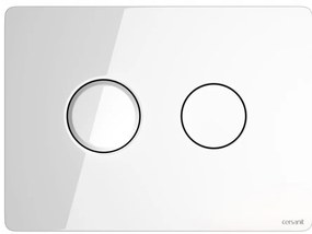 Cersanit Accento Circle, pneumatické splachovacie tlačidlo, biele sklo, S97-055
