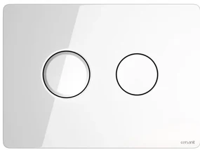 Cersanit Accento Circle, pneumatické splachovacie tlačidlo, biele sklo, S97-055