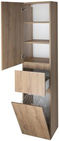 Aqualine Aqualine, ALTAIR vysoká skrinka s košom 40x184x31cm, dub emporio, AI485L
