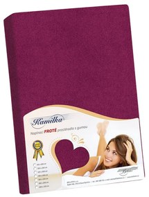 Bellatex Froté prestieradlo Kamilka bordó, 90 x 200 cm