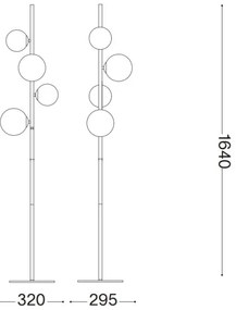 Ideal Lux - LED Stojacia lampa PERLAGE 4xG9/3W/230V zlatá/dymová