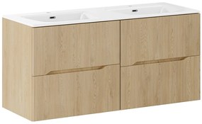 Závesná skrinka Nordic Sky so zápustnými umývadlami 120 cm dub cremona