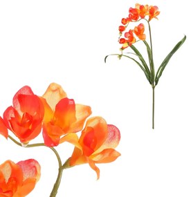 Umelá kvetina Frézia, oranžová, 15 x 5 x 60 cm