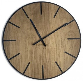 Veľké drevené hodiny v hnedej farbe 60cm