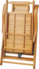 Záhradné polohovacie kreslo, prírodné, bambus, VARDON