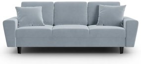 Svetlomodrá zamatová rozkladacia/s úložným priestorom pohovka 235 cm Kyoto – Cosmopolitan Design