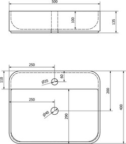 Biele keramické umývadlo 50x40 cm Garda – Sapho