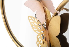 Nástenné zrkadlo v ružovo-zlatom dekore Mauro Ferretti Farfalle, 81 x 52,5 cm