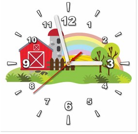 Gario Obraz s hodinami Farma Rozmery: 40 x 40 cm