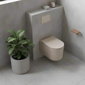 BPS-koupelny Závesná WC misa so SoftClose sedadlom HYD-7286, cappuccino