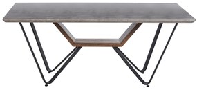 Jedálenský stôl s betónovým vzhľadom 180 x 90 cm sivá/čierna BANDURA Beliani