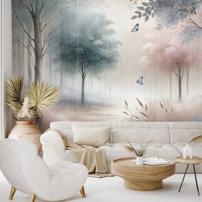 Tapeta jemný lesný sen s motýľmi