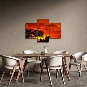 Obraz vtákov pri západe slnka (90x60 cm)
