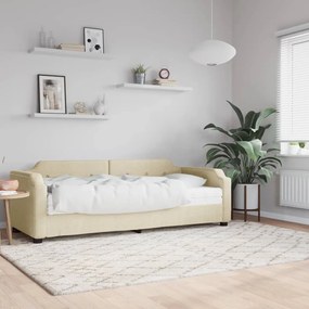 Denná posteľ s matracom krémová 90x200 cm látka 3197620