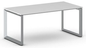 Kancelársky stôl PRIMO INSPIRE, 180x90 cm, sivostrieborná podnož, biela