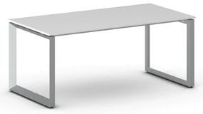 Kancelársky stôl PRIMO INSPIRE, 180x90 cm, sivostrieborná podnož, biela