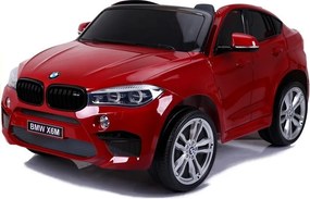 LEAN CARS Elektrické autíčko BMW X6M pre deti červené lakované LED MP3