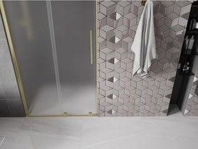 Mexen Velar, posuvné sprchové dvere do otvoru 90 cm, 8mm sklo námraza, zlatá matná, 871-090-000-31-55
